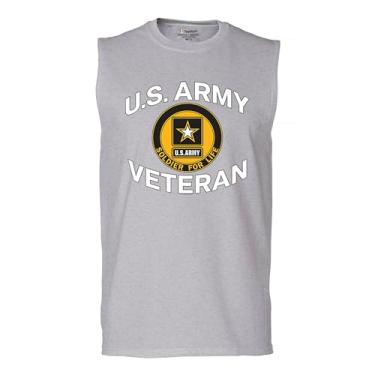 Imagem de Camiseta masculina licenciada Patriotic Armed Forces da US Army Soldier for Life Military Pride DD 214 Patriotic Armed Forces, Cinza, XXG