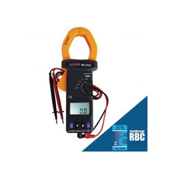 Imagem de Wattímetro Digital Cat III 600v A 1500A True Rms Função Pico Harmônicas Wd-2000 Portátil Instrutherm Estojo Certificado