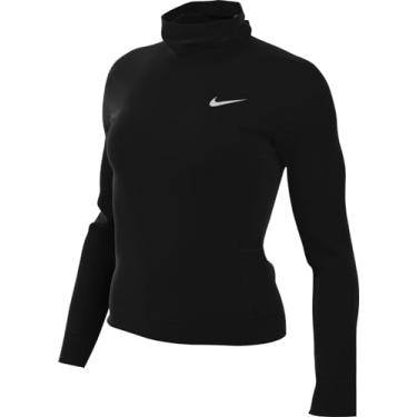 Imagem de Nike Camiseta feminina de corrida com gola rolê Thermainteger} Swift Element, Preto, M