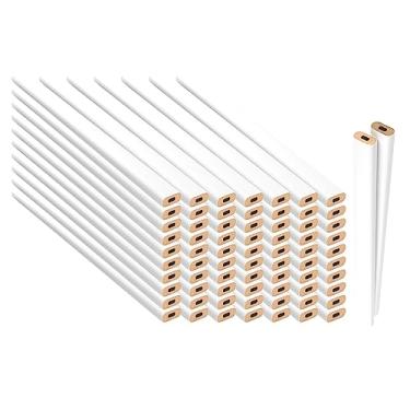 Imagem de GRAPHITE Lápis de carpinteiro de chumbo duro a granel - (72) lápis de madeira de madeira #2 (HB) - branco