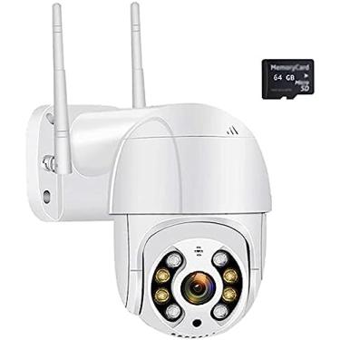 Imagem de Câmeras externas 4K para segurança doméstica, WiFi Outdoor PTZ Cam 5MP HD Video Vigilância Rastreamento automático sem fio, cartão micro SD de até 256 GB compatível, 2 MP adicionar cartão de