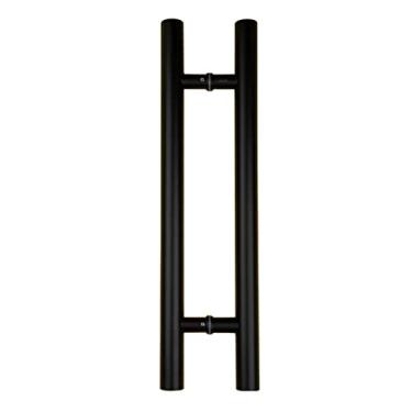 Imagem de Ranbo Maçaneta de porta push pull estilo escada de 45,7 cm, costas para trás, 300 mm (11-13/40.6 cm) CTC, aço inoxidável 304 de espessura de 1,2 mm, para porta de entrada comercial de chuveiro de