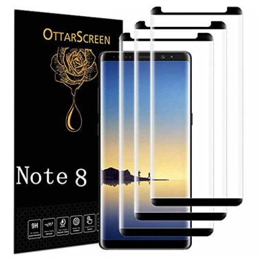 Imagem de OttarScreen Película protetora de tela para Galaxy Note 8 【Pacote com 3】 Pacote com 3 protetores de tela de vidro temperado, fácil instalação, vidro 3D dureza 9H protetor de tela de vidro temperado