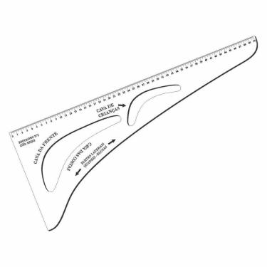 Imagem de Esquadro numero 2 alfaiate régua costura cavas 2 branco fenx