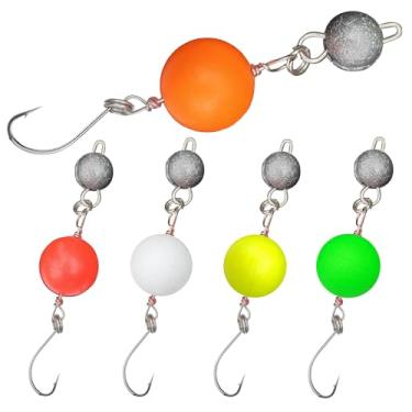 Imagem de 5 peças de cabeças de pesca de água doce e salgada isca flutuante de espuma de peixe-gato flutua Pompano Cor brilhante para Bass Walleye Crappie Bola Redonda Jig Heads Truta Pike Zander (7 g/0,25 oz-5