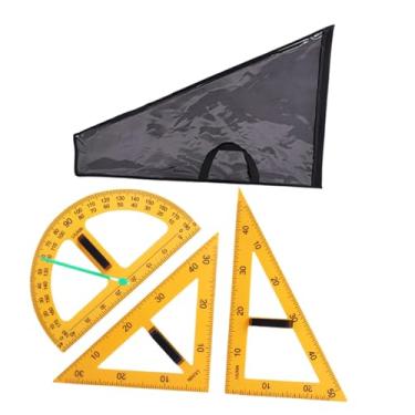 Imagem de Generic Conjunto de régua geométrica matemática, réguas de ensino multifuncionais, desenhos triangulares, ferramenta de geometria matemática para estudantes, 3 PECAS
