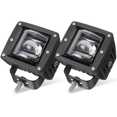 Imagem de Niking Auto 2 peças de faróis de neblina de LED SAE de 7,6 cm para off-road, aprovados pelo DOT, cápsulas quadradas, cubos de LED, luzes de neblina para caminhões, Wrangler JK Ram 4 x 4 barco