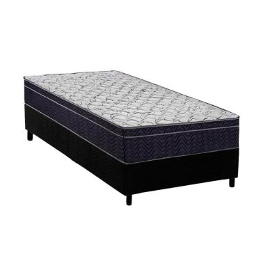 Imagem de Conjunto Box Solteiro: Colchão Anatômico Ortobom D45 / Airtech 150 + Base CRC Suede Bla...