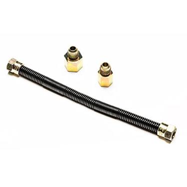 Imagem de Dreffco Linha flexível a gás de alta capacidade de 25 cm x 9,5 cm - Fogueira preta sem apito de qualidade premium, lareira, linha de gás de secadora - linha de gás perfeita para fogueiras NG ou LP -