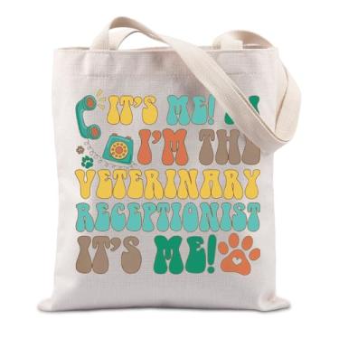 Imagem de TIIMG Vet Tech Gift Veterinary Receptionist Gift It's Me Hi I'm Veterinary Receptionist It's Me Tote Bag, Rece veterinária, big