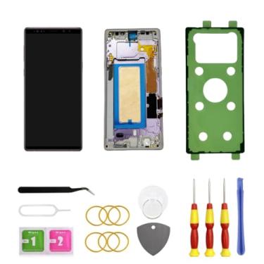 Imagem de Substituição do conjunto de tela LCD Galaxy Note9 para Samsung Galaxy Note9 tela digitalizadora sensível ao toque com kits de ferramentas de moldura SM-N960U N960F sem impressão digital (lavanda roxa)