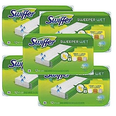 Imagem de Swiffer Recargas De Esfregão Úmido Sweeper Para Esfregão De Chão Janela Aberta Aroma Fresco 12 Unidades - Pacote Com 5 12 Unidades (Pacote Com 5)