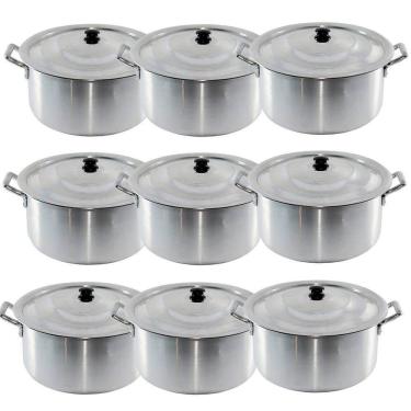 Imagem de Conjunto Caçarola Hotel Panela Industrial Alumínio 9 Peças
