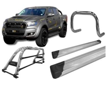 Imagem de Kit Quebra Mato Estribo Plataforma Santo Antônio H3 Ranger 13/20 Croma