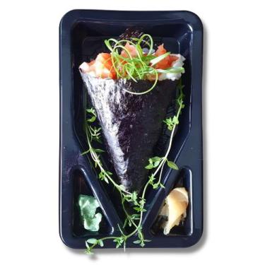 Imagem de Go-908 emb. p/ temaki pet preto (16,5x9x4,5 cm)  c/ 100 un. - galvanot