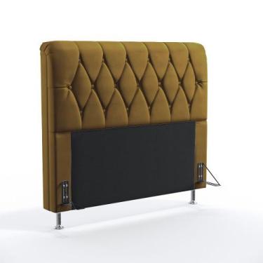 Imagem de Cabeceira Sirius 160 Para Cama Box Queen N-028 Veludo Marrom Claro Ara