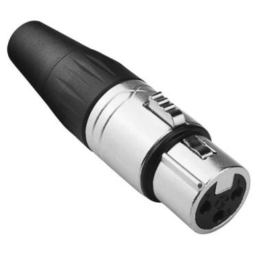 Imagem de Conector Plug Xlr Fêmea Profissional Roxtone Rx3fp-nt