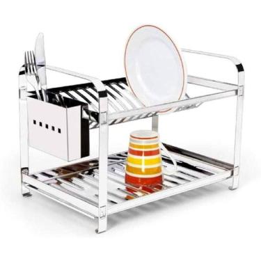 Imagem de Escorredor de Louças 16 Pratos com Porta Talher em Aço Inox Mak-Inox 8