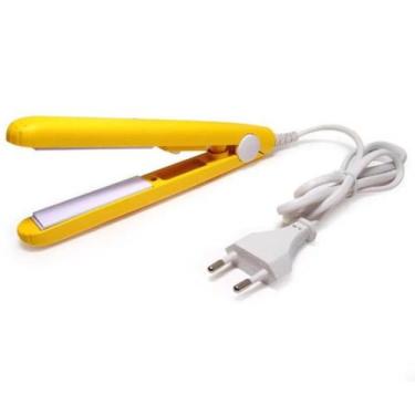 Imagem de Mini chapinha portátil Prancha de cabelo para bolsa Amarela - Make Tim