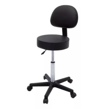 Imagem de Cadeira mocho giratório com encosto preto - GoLdLife