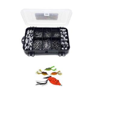 Imagem de Kit Isca Artificial Estojo Chumbada Anzol e Girador - Fishing Sports