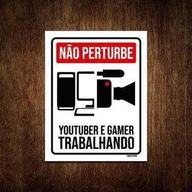 Imagem de Kit 10 Placas Decorativa Youtuber Gamer Trabalhando Pc - Sinalizo.Com