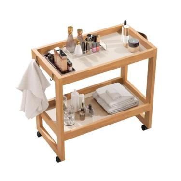 Imagem de Carrinho Auxiliar Suporte Para Esmalte Com Rodinhas Pérola Movelove - 