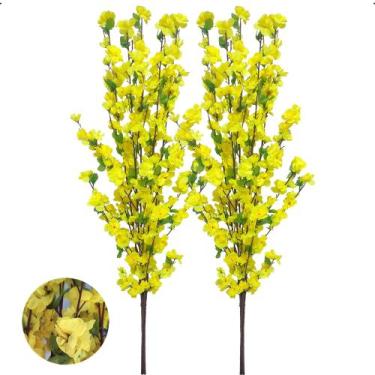 Imagem de Kit 2 Cerejeiras Cores Flores Rosa Artificial Sem Vaso - Flor de Menti