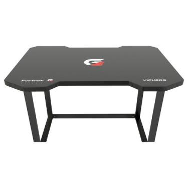 Imagem de Mesa Gamer Fortrek Vickers, Preto e Vermelho, Pés Niveladores, Tampo d