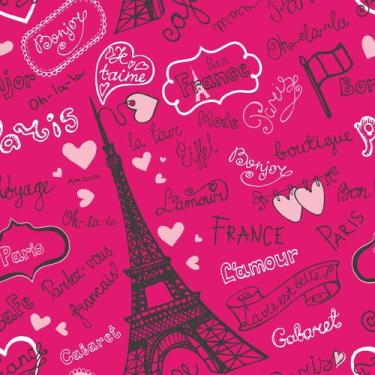 Imagem de Papel De Parede Vinílico Menina Paris Rosa Pink Teen Quarto 5m - DELIQ