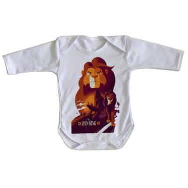 Imagem de body nenê criança roupa bebê manga longa Rei Leão personagens - Empóri