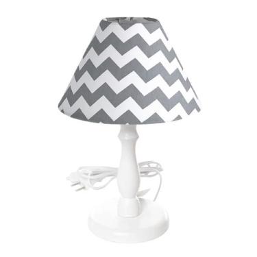 Imagem de Abajur Torneado Chevron Cinza Quarto Bebê Infantil - Potinho de mel