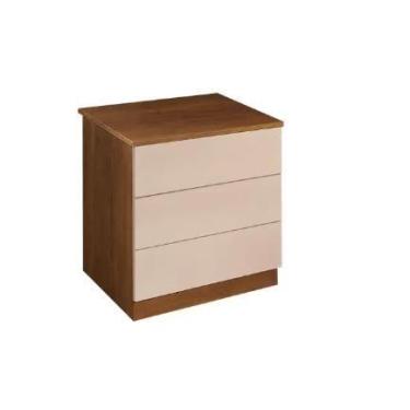 Imagem de Mesa de Cabeceira 028 3 Gavetas New Canion/Off White - Móveis Valverde