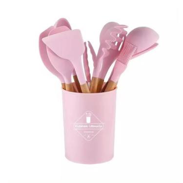 Imagem de 12 Pcs Kit De Madeira Cozinha Utensílios De Cozinha Silicone - HQ, Ros