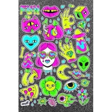 Imagem de Cartela Adesiva Funny Bones Planner Decoração Papelaria - Mutt comunic
