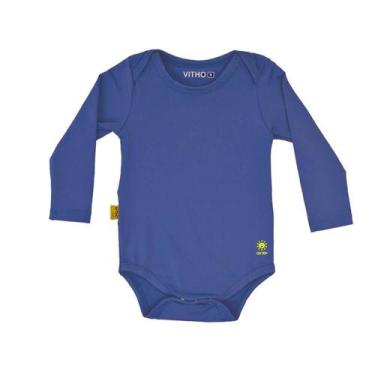 Imagem de Body Infantil com Proteção Solar UV 50+ Manga Longa Azul Real Vitho GG