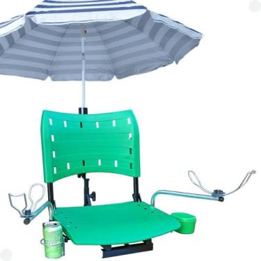 Imagem de Cadeira verde para barco giratória dobrável com acessórios - Riomar Eq