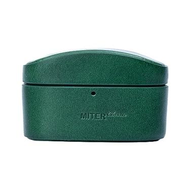 Imagem de MITER Case Para fone de ouvido Sony WF-1000XM5, capa feita à mão com couro italiano Buttero para WF1000XM5 (verde)