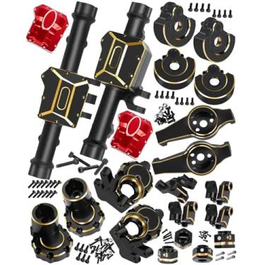Imagem de hopsupRC Parts for 1/10 TRX4,Brass Front Rear Portal Axles,Knuckle Cover,Caster Blocks C Hub Carrier,Inner&Outer Portal Cover Housing&Portal Drive Axle Mounts,Diff Covers,Axle Mount,Hex Hub,Black