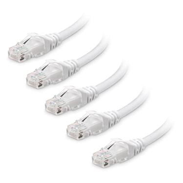 Imagem de Cable Matters - Pacote com 5 cabos Ethernet Cat6 Snagless (cabo Cat6, cabo Cat 6), Branco, 5 ft