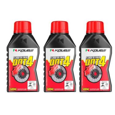 Imagem de Kit Fluido de Freios DOT 500ml Ação Anticorrosiva 3 Unidades - Koube