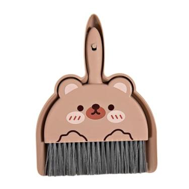 Imagem de DimyFew Conjunto de Mini Vassoura E Pá para Limpeza de Mesa E Carro, Urso marrom