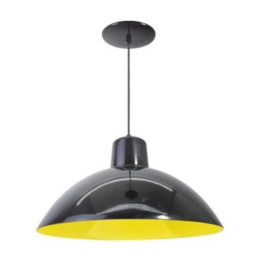 Imagem de Luminária Pendente Chinesa 33cm Interior Amarelo Com Fiação 110/220v -