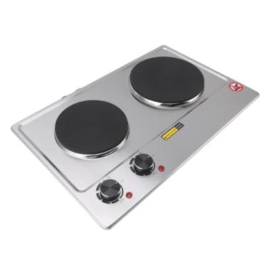 Imagem de Fogão Elétrico de Bancada 20i 2 Cooktop Elétrico Ajuste do Botão de 500W e 000W Fogão Elétrico Embutido para Panelas - Fogão Elétrico de Cerâmica para Uso na Cozinha