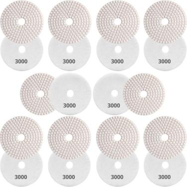 Imagem de 10 X Lixas Discos Grão Liso 4 Pol.100mm Diamantada Granito Mármore KaQ