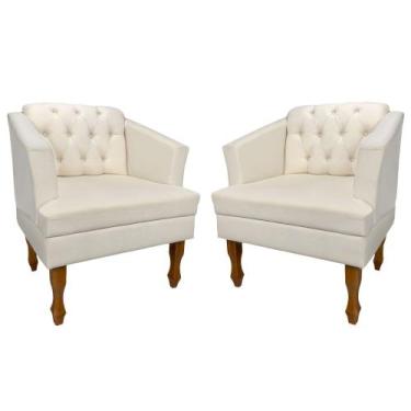 Imagem de Poltrona Kit 02 Unidades Estofada Decorativa Leitura Sala Quarto Consu