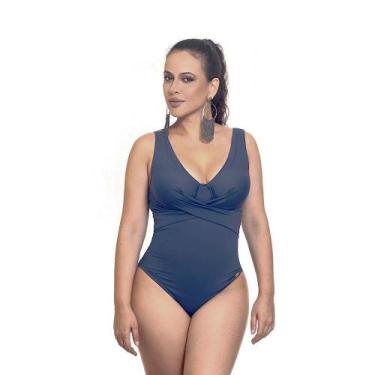 Imagem de Maiô Praia Meia Taça Plus Size Com Bojo Alça Dupla Larga - Estigma, 44