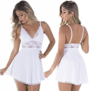 Imagem de Camisola Nicole sem Bojo de Microfibra e Renda Feminino - Biografia da