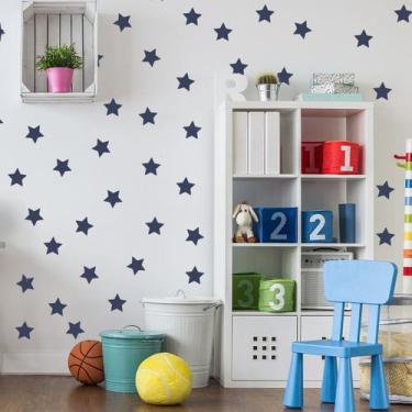 Imagem de Adesivo de Parede Infantil Estrelas Azul Marinho 108un - Quartinhos