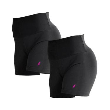 Imagem de Kit 2 Shorts Fitness Feminino Suplex Cós Alto e Duplo Ello - RGL Melo,